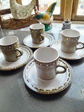 Kasuga Stone 4 x coffee cups & saucers