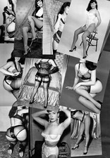 Betty Page In Nylon 12 Sexy Pin-Up 6x4 Photographs Set Stockings Pantyhose Heels