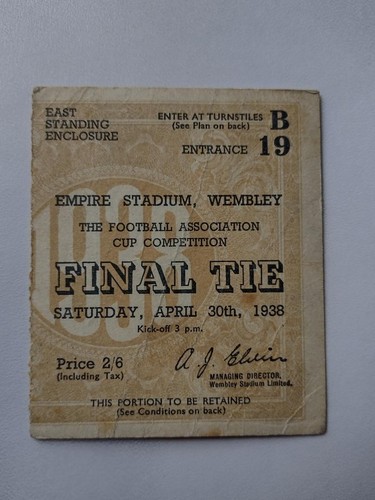 1938 cup final ticket - 1938,