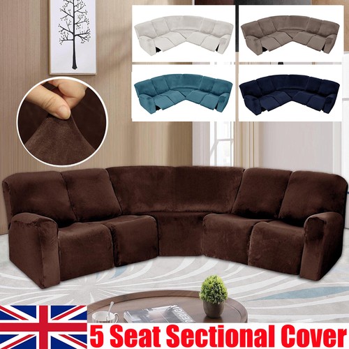 Velvet recliner corner sofa - recliner,