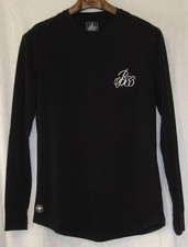BEE INSPIRED CURVED HEM LONG SLEEVE T-SHIRT BLACK LARGE L BNWOT RRP £29.99 ASOS