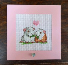 completed cross stitch card