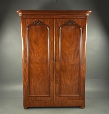 Victorian mahogany double wardrobe gentleman's wardrobe 
