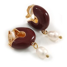 30mm drop maroon enamel half - 30mm,