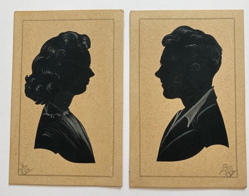 Vintage silhouette paintings - vintage,