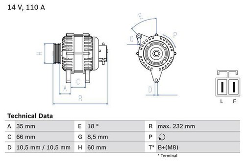 Bosch alternator for - for, vauxhall