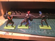 3 Britains Deetail  Black Knights 1971  good shape metal bases