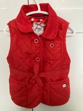 Girls Jasper Conran Junior J red quilted/padded body warmer/gillet age 2-3 VGC