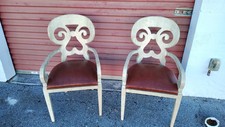 Italian Vintage Regency Antique Carmel Wooden Chairs X2 Priced For Both 