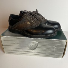 Hi-Tec Golf Mens Black Brown Dri-Tec Wide Golf Shoes Size UK 8.5