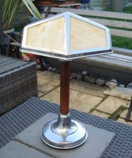Art Deco Pirouette Desk Lamp Chrome & Wood Adjustable French A/F