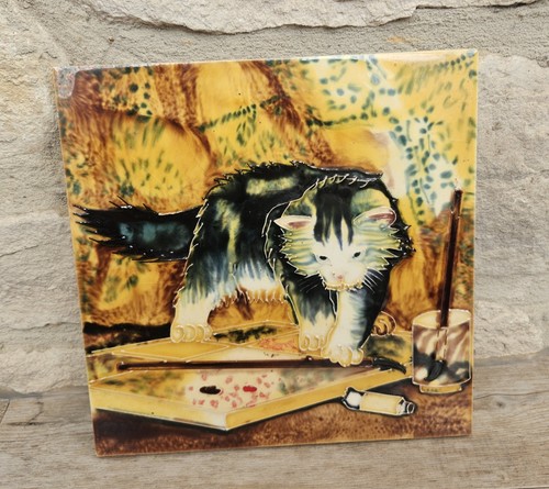 Large vintage cat ceramic - vintage,