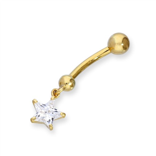 9ct gold hanging clear cz - 9ct,