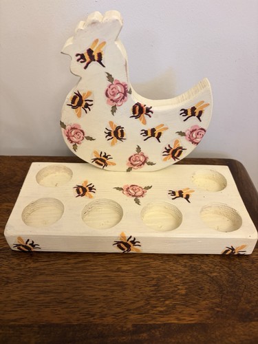 Hand painted wooden - painted, hen