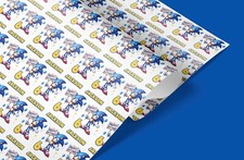 Sonic Personalised Wrapping Paper - Custom Name & Age - Kids Birthday Gift Wrap