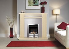 Burley Environ 4247 Flueless Gas Fire Brushed Steel and Pebbles - Manual control