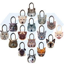 Animal Face Shopping Bag Shoulder Handbag Pug Cat Owl Fox 3D Fashion Cute 