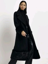 River Island Coat UK 10 Faux