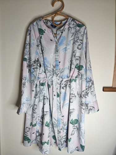 Satin feel floral dress - feel, dress/jacket
