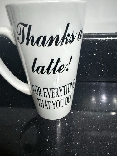 17oz latte mug - mug, thank