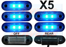 5 x 12V/24V FLUSH FIT BLUE LED MARKER LAMPS / LIGHTS TRUCK VAN LORRY KELSA BAR