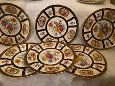 6 X PARAGON GILDED FLORAL CABINET/DESSERT PLATES