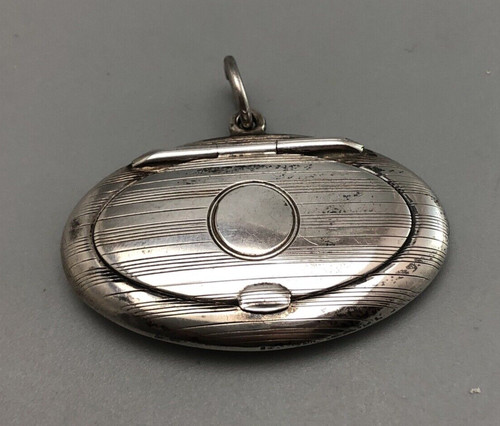 Art deco silver compact - silver,