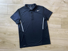 Black NIKE DRI-FIT TENNIS Polo