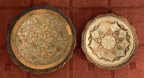 Etched copper shallow - etched, bowls