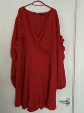Boohoo Red Long-sleeved Wrap