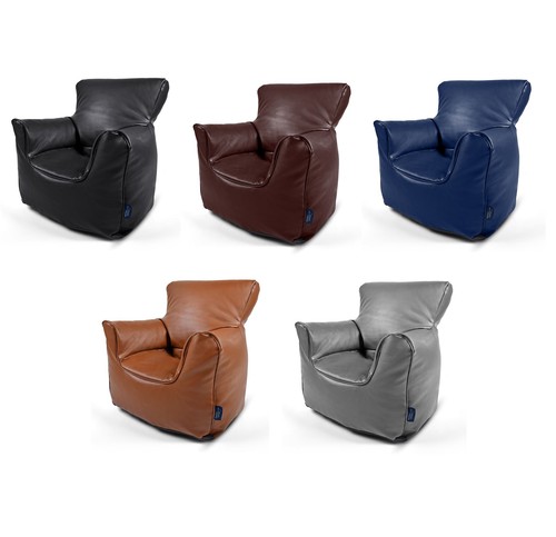 Faux leather kids beanbag - leather,