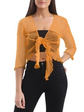 Womens Ladies Tie Up Knitted