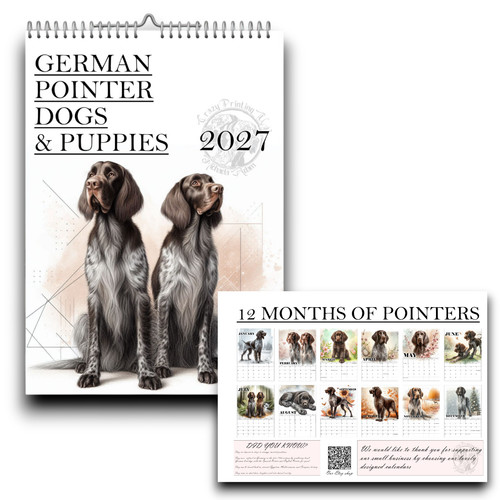 German pointer dog calendar - pointer,