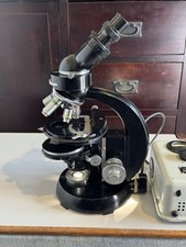 ** CARL ZEISS VINTAGE PHASE CONTRAST MICROSCOPE WITH BOX AND REGULIER TRAFO **