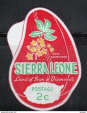 Sierra Leone 1968 single 2c self adhesive stamp with backing intact.
