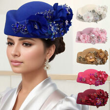 Elegant Felt Stewardess Hat Cosplay Wool Air Hostesses Beret Hats Airline UK