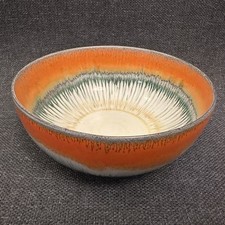 Shelley Harmony Drip ware Fruit Bowl Orange & Green~18cm