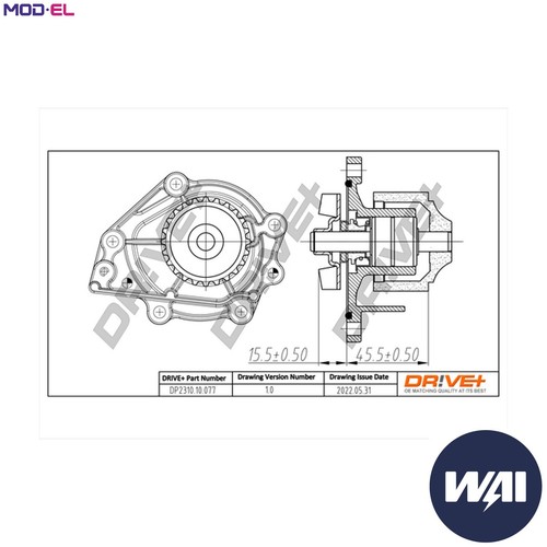 Water pump engine cooling - pump,