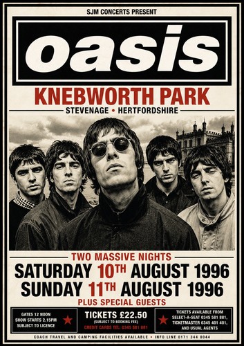 Oasis 1996 knebworth concert - oasis,