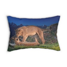 Lioness and Cub Mountain Scene