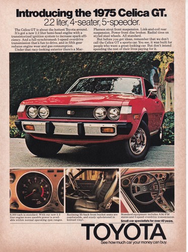 1975 toyota celica print ad - gt,