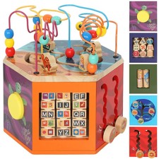 Wooden Activity Cube Baby Toys