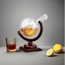 Globe Whiskey Decanter on Wood
