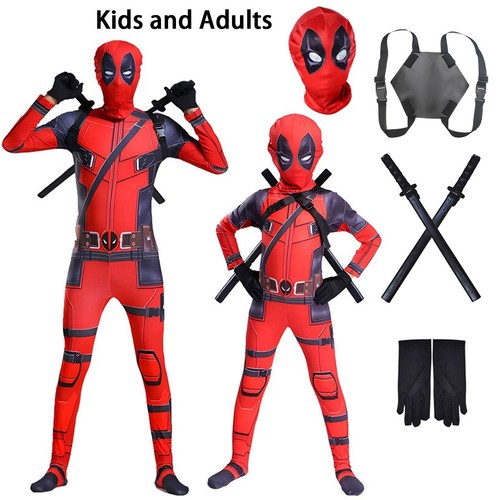 Adult kids deadpool costume - deadpool,