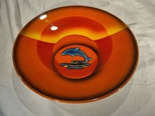 POOLE POTTERY FINAL QUAY BOWL PLATE - Dolphin 26.5cm / 25cm. 579/1000. Superb.
