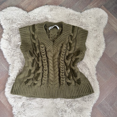 Zara olive green - olive, chunky