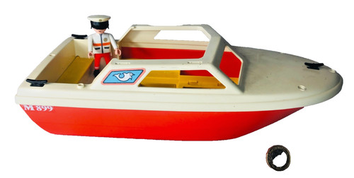 Toy playmobil boat with figure - toy,