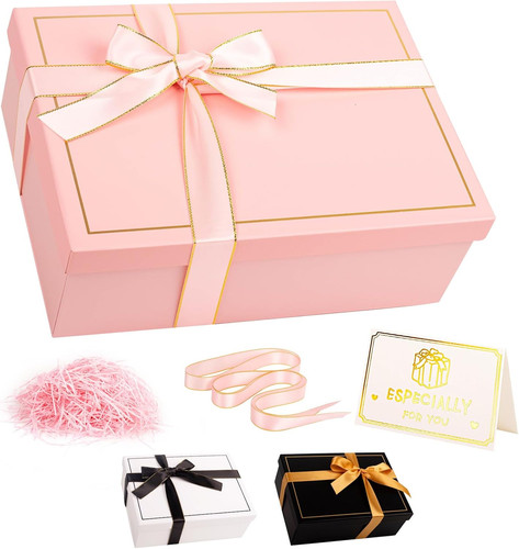Luxury pink gift box with - pink, lid