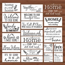 20pcs Welcome Home Stencils Reusable Letter Art Templates Painting Craft Decor