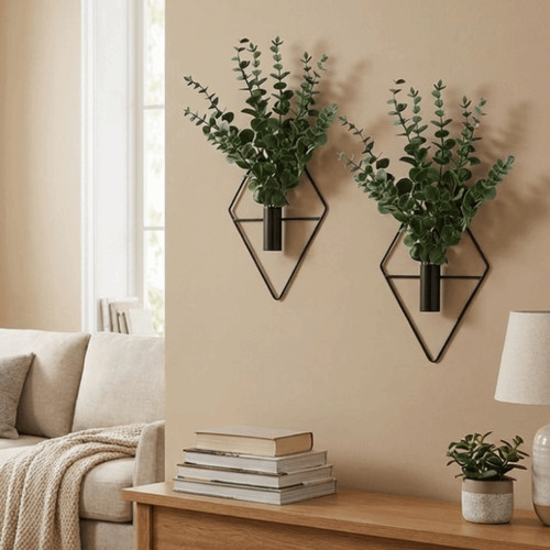 2pcs black wall hanging - hanging, vase